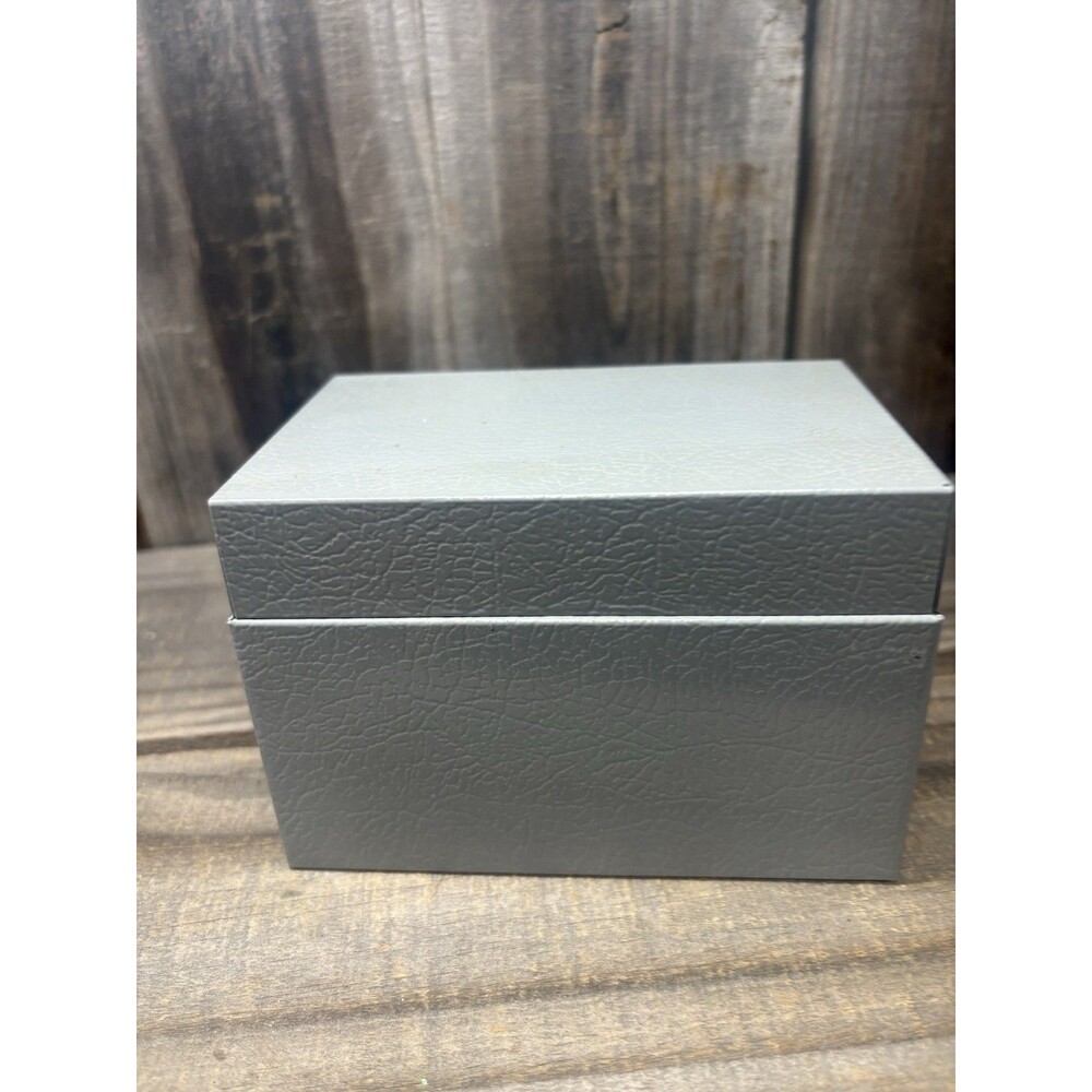 Vintage Buddy Products Metal Business Index File Box